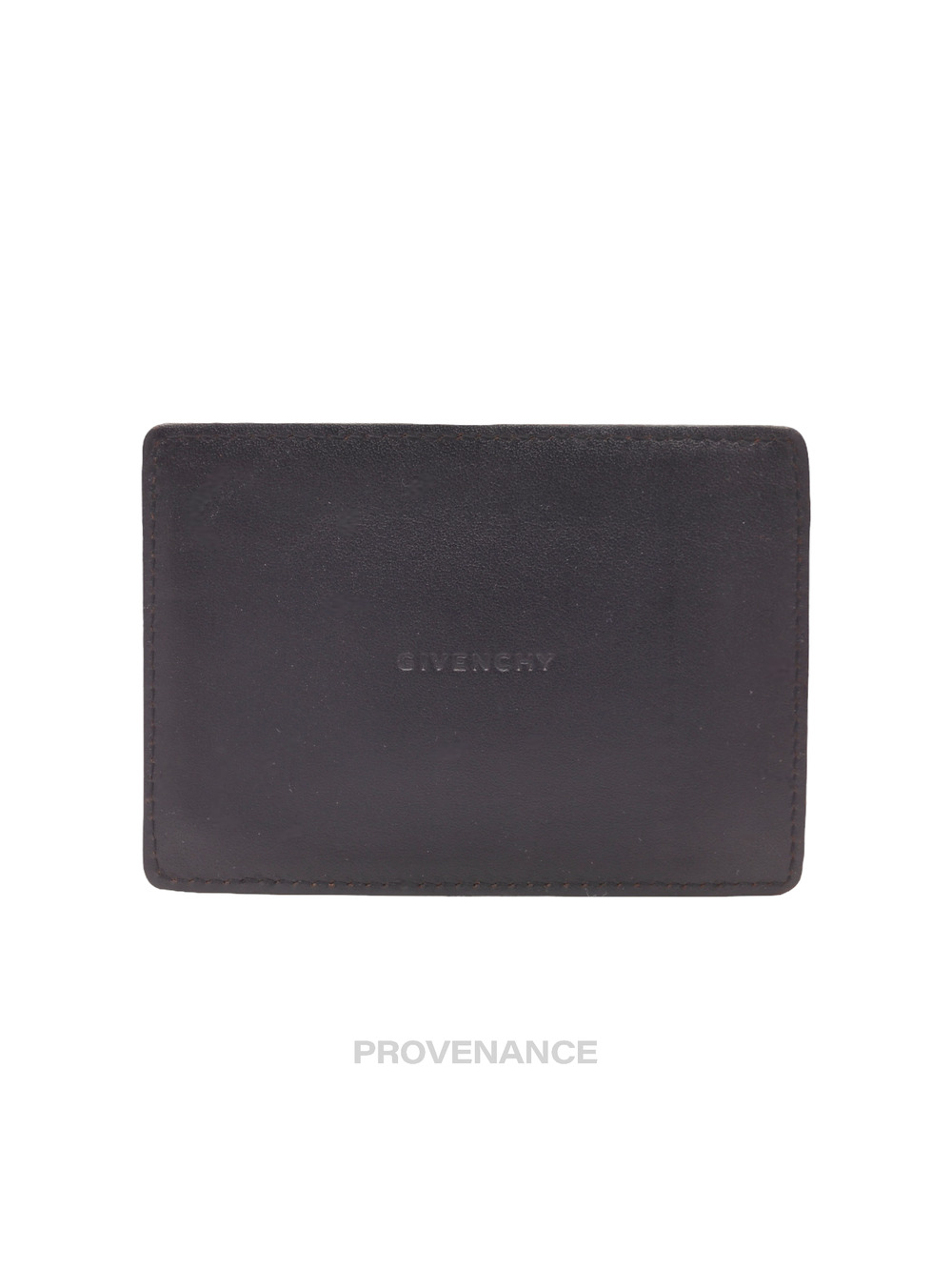 🔴 Givenchy Logo Card Holder Wallet - Black Leather